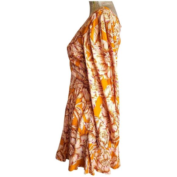 NWT Band of the Free Size Small Gold Yellow Cut Out Back Long Sleeve Mini Dress - Picture 9 of 15